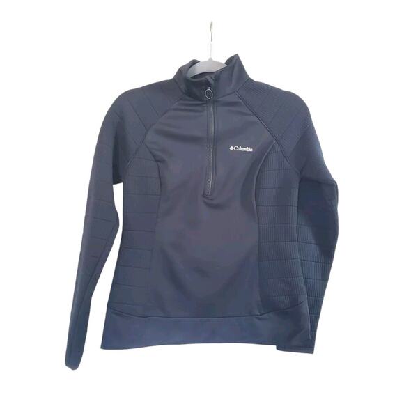 Columbia Black Roffe Ridge Medium Pullover Ribbed 1/2 Zip Sweater, Women's Small - Picture 1 of 12